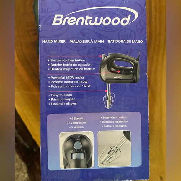 NEW Brentwood 5 Speed Hand Mixer - Black - 150 Watt - Model HM-44 - Picture 4 of 7
